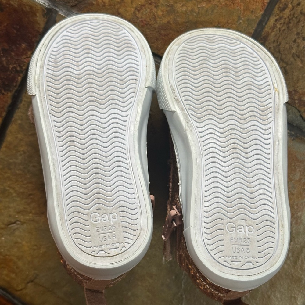 Sparkly Gold Kids Shoes - Picture 8 of 9